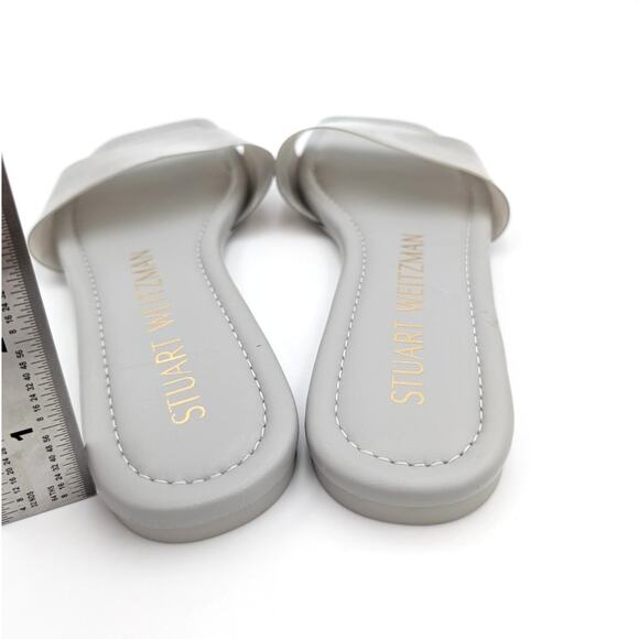 Stuart Weitzman Summer Flat Sandals Slip-On Women's Gray Size US7.5B EU38 - Picture 4 of 12